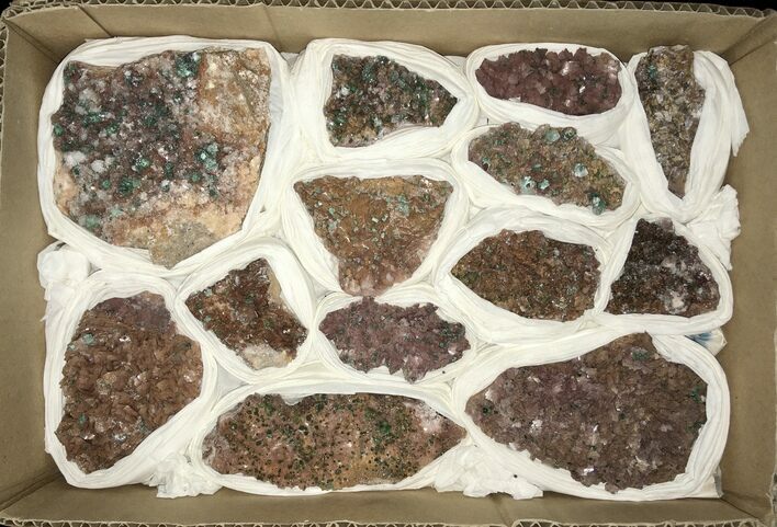 Clearance Lot: Rosasite, Dolomite, and Gypsum Clusters - Pieces #215323